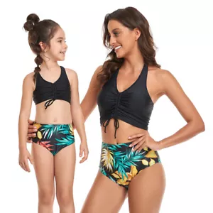 Costume da bagno donna bambina bikini set reggicalze costume da bagno famiglia abbinato - Foto 1 di 10