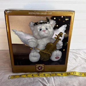 Dillards Angel Cat Animated Christmas Fiber Optic Plush Musical Holiday Vng Box - Picture 1 of 10