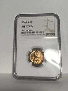 1949 S LINCOLN WHEAT CENT 1C NGC MS 67 RD - Picture 1 of 2