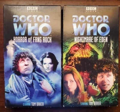 Doctor Who Horror Of Fang Roch & Nightmare of Eden (VHS) 4th Dr Tom Baker Foto 1 de 3