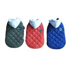 Dog Winter Hooded Pet Coat Color Blocking Wind Resist Paded Warm Outfit