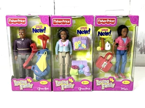 NEW 2011 FISHER PRICE LOVING FAMILY AFRICAN AMERICAN GRANDMA~GRANDPA~MOM (LOT 3) - Picture 1 of 6