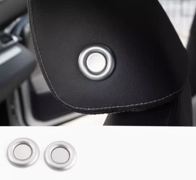 Cubierta de anillo de botón de reposacabezas de asiento de acero inoxidable para Volkswagen Touareg 2006-2010 Foto 1 de 3