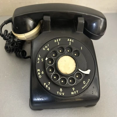 Sistema de campana de teléfono de escritorio giratorio negro de colección Western Electric 500 años 50 - como está Foto 1 de 4