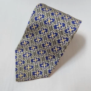 Robert Talbott Gold/Blue Print 100% Silk Tie Imported Silk Best in Class 57 x 4 - Picture 1 of 9