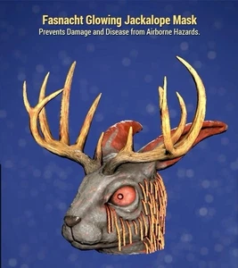 RARE Fallout 76 FO76 XBOX Fasnacht GLOWING JACKALOPE Mask FAST DELIVERY - Picture 1 of 1