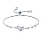 Asymmetrical Heart Charm Bracelets for Women Girls, Irregular Heart Tennis Chain