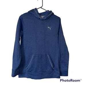 Puma Blue heather Sweatshirt, Pullover Hooded, Logo, Woman Size XL mm - Picture 1 of 7