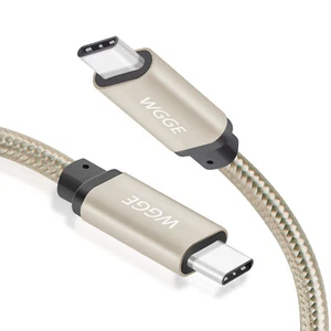 Cable USB C a USB C 3.1 Gen1 tipo C nailon trenzado y carga rápida (6,6 pies/dorado) - Imagen 1 de 6