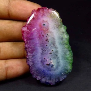 Cabochon Agata Solare Naturale Al Quarzo 52x30 mm Pietra Preziosa Multi Liscia 103 Cts SE-65 - Foto 1 di 9