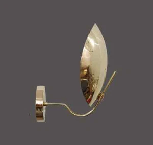 Wall Scone  Curved Brass Modern Mid Century Polish Brass Wall Lamp Light Decor - Picture 1 of 6