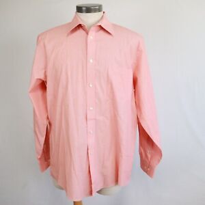 Arrow Men's Orange Striped Long Sleeve Button Up Shirt Size Large