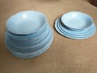 Vintage Johnson Bros England Greydawn Pale Blue 21 Pieces Various Plates Bowls