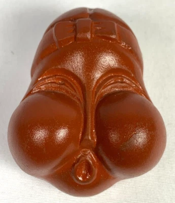 Taza de sake Shunga Tokoname rara Okame Otafuku en forma fálica y pudenda Foto 1 de 4