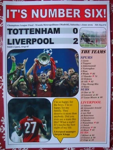 Tottenham 0 Liverpool 2 - Champions League Finale 2019 - Souvenir Print - Bild 1 von 1