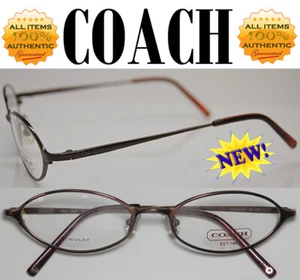 200$ NEW COACH AIMEE 402 BROWN TAN TITANIUM FRAME EYEWEAR EYEGLASSES 49-17-135 - Bild 1 von 6