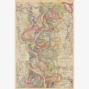 Cinturón de meandro del río Mississippi, mapa geológico de Harold Fisk, 1944- 8 de 15 - Imagen 1 de 11