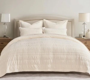 Velvet Quilt Set King Size Luxury Velvet Bedding Ultra Soft Ruched Quilt Set - Picture 1 of 6