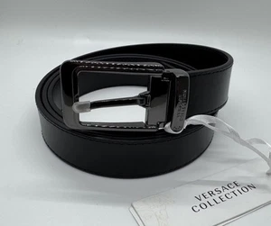 Versace Collection, echter Herrengürtel, schwarzes Echtleder, Gr. 48, neu mit Etikett - Bild 1 von 11