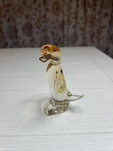 Statuina anatra ambra vetro artistico soffiato a mano La Serenissima Murano vintage 5,5" - Foto 1 di 6