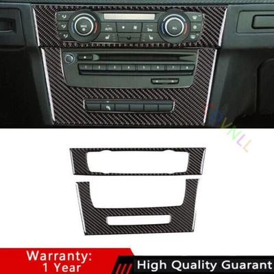 Para BMW M3 E90 2008~2013 Consola de fibra de carbono real Interruptor de CA Panel de control Borde Foto 1 de 4