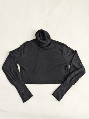 Camisa Joah Marrón Negra Tejida Elástica Ajustada Manga Larga Cuello Alto Talla Única Foto 1 de 4