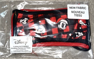 Disney Store Mickey Mouse Plaid Cloth Face Masks 2 PK Size XL - Image 1 of 4
