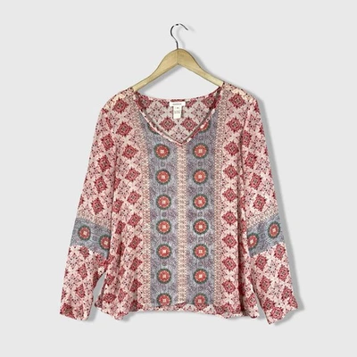 Blusa Sundance Top Mujer M Multicolor Geométrica Bohemia Chic Romántica Foto 1 de 4