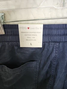 Intro Love the Fit Pants Women's Large Sage Frances Cropped Pull On Relaxed Leg - Picture 1 of 12