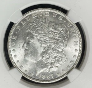 1887 MORGAN SILVER DOLLAR ~ NGC - MS 63 ~BEAUTIFUL COIN~ REF#65-021 - Picture 1 of 4