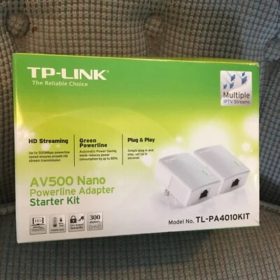 TP Link AV500 Nano Powerline Starter Kit TL PA4010KIT Brand New Open Box - Image 1 of 4