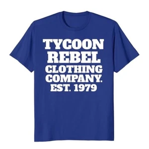 NEW TYCOONREBEL CLOTHING CO. BLUE & WHITE TYCOON LOGO MEN’S T SHIRT XXL 1979 - Picture 1 of 2