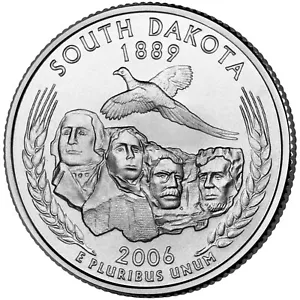 2006 P South Dakota State Quarter. Uncirculated From US Mint roll. - Picture 1 of 3