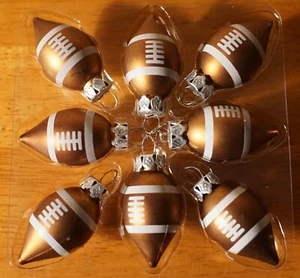 Juego de 8 mini adornos de fútbol americano NFL árbol de Navidad equipo juego deportes decoración del hogar - Imagen 1 de 6