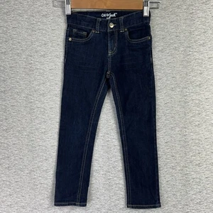 Cat and Jack Skinny Jeans Girls Size 5 Dark Wash Adjustable Waist Blue - Picture 1 of 12
