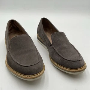 Adam Tucker Loafers Women's Size 6 M Gray Suede Leather Almond Toe - Picture 1 of 21