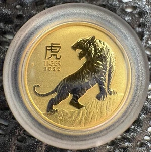 2022 Lunar Year of the Tiger 1/20oz Gold 9999 Coin Perth Mint - Picture 1 of 4