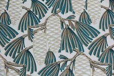HARLEQUIN CURTAIN FABRIC DESIGN  "Foxley" 3.1 METRES KINGFISHER COTTON BLEND