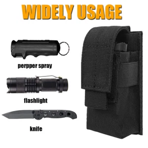 Taktische Molle Nylon Taschenlampe Beutel Taschenlampenhalter Etui Licht Taschenlampe Tasche - Bild 1 von 12