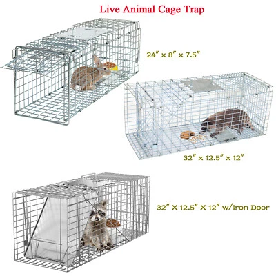 Jaula trampa para animales vivos 24"/32" humana plegable jaula para roedores conejo mapache jaula  Foto 1 de 2