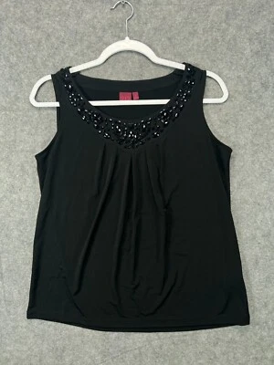 Camisa Colección 212 Mujer Pequeña Negra Top Blusa Joya Sin Mangas Damas Foto 1 de 4