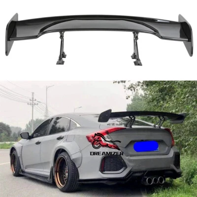 Alerón trasero ajustable para Honda Civic SI 46" negro brillante alerón Racing GT Foto 1 de 4