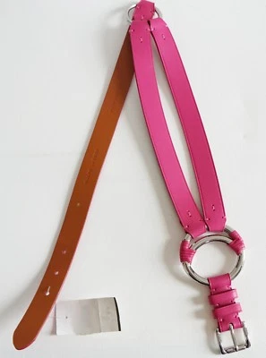 RALPH LAUREN Vachetta Leather Crescent O-Ring Equestrian TRI-STRAP Waist Belt S - Изображение 1 из 4