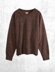 Ex HUSH Women’s Juniper Raglan Side Zip Sweatshirt in Brown - Picture 1 of 4