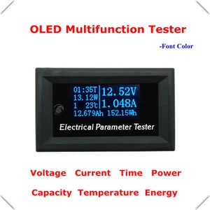 7in1 OLED Multifunction Meter 33V 3A Voltage Current Time Temperature Capacity - Picture 1 of 7