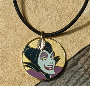 DISNEY MALEFICENT Movie leather Cord Necklace Sleeping Beauty  - Picture 1 of 3