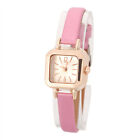 (Pink)Female Quartz Wrist Watch Analog PU Strap Wristwatch RMM