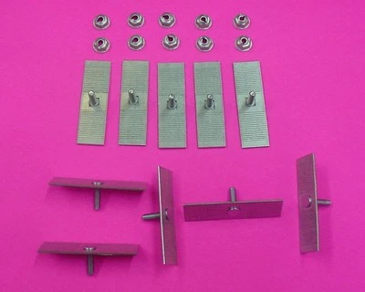 10 Pontiac Body Side Moulding Fasteners 2-1/2 x 3/4 Perforated Clips Bolts 378 - Image 1 of 2