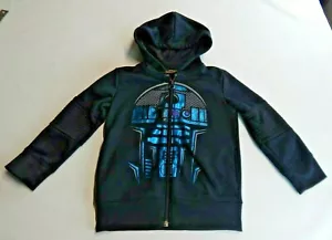 STAR WARS R2D2 Zip Up Hoodie with Blue Foil Print Size 4 Preowned - Picture 1 of 7