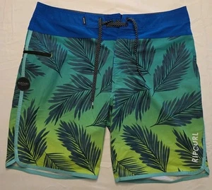 Rip Curl Mirage Mens Board Shorts Size 36 Aqua Tone Floral Print 9" Inseam - Picture 1 of 10